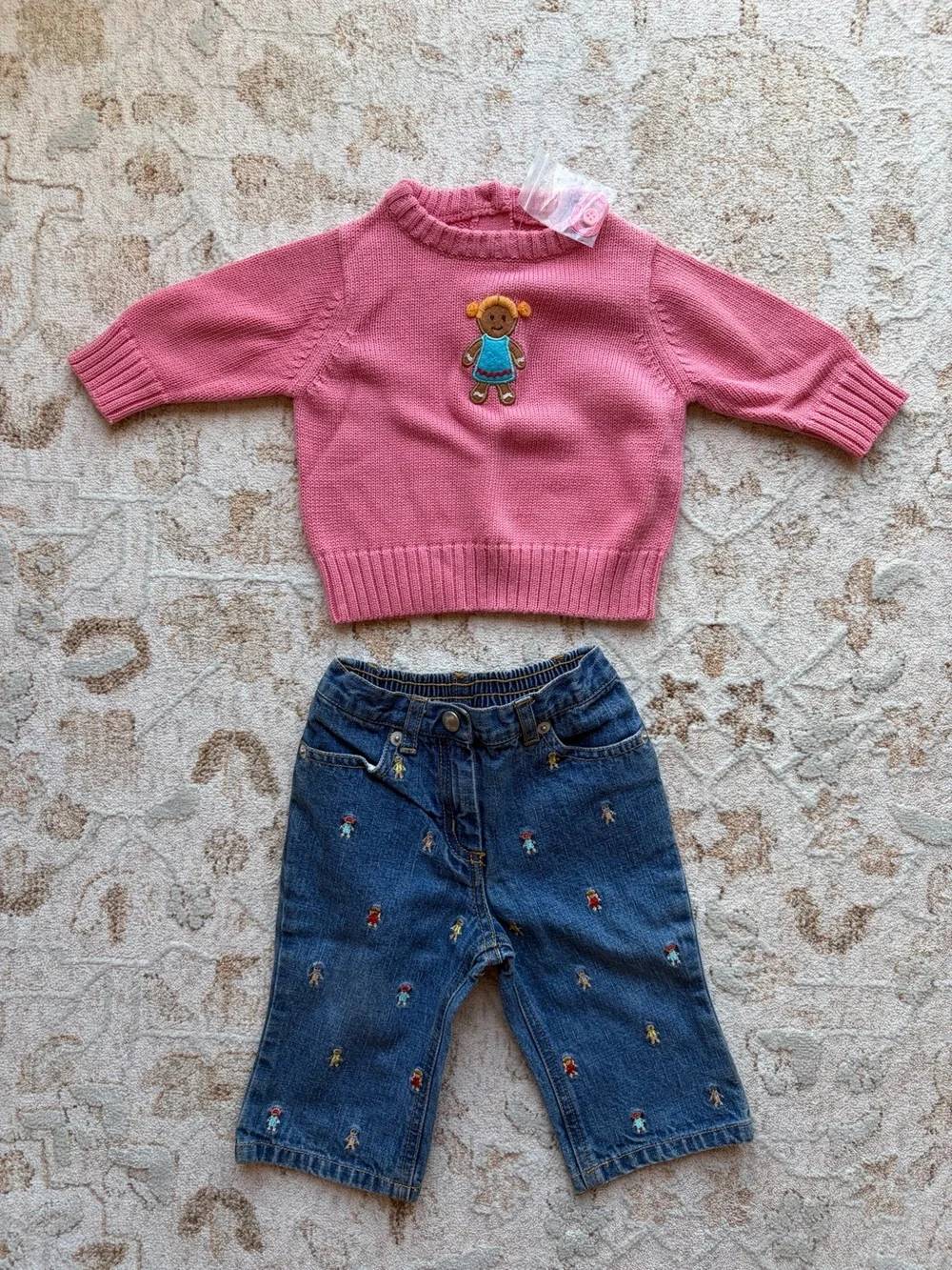 NWT! Vintage Y2K Gymboree “Sugar & Spice” Embroidered Sweater + Jeans Set